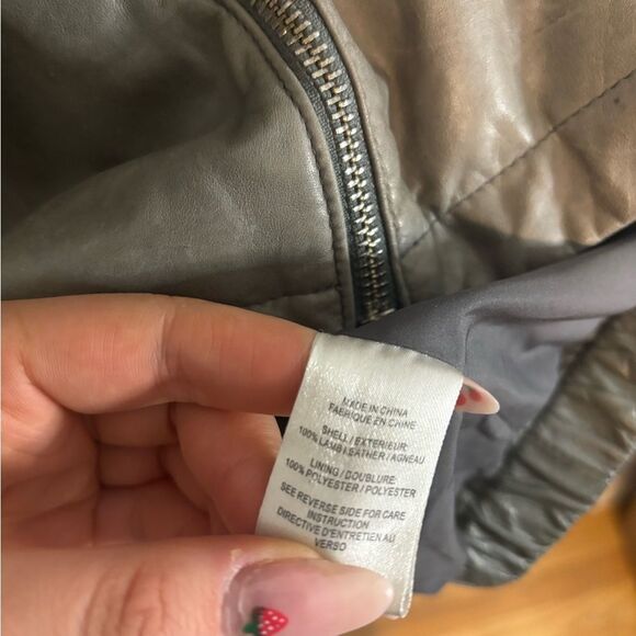 Theory men’s green Leather Jacket size m EUC - Picture 4 of 5